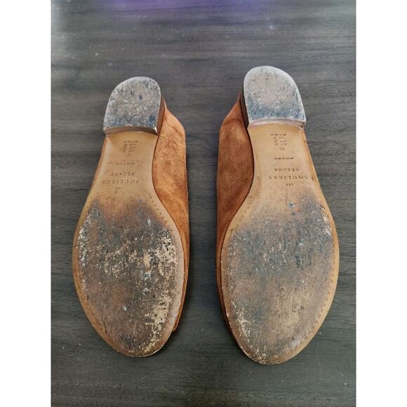 Sezane Les Souliers Brown Suede Flat Sling Back Open Toe Shoes Size 37 / US 6.5 - Picture 6 of 7